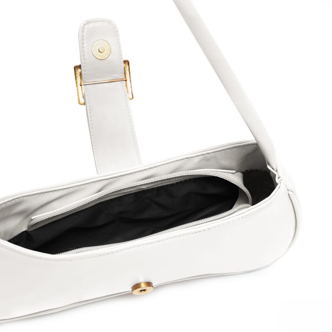 Nova White Buckle Bag