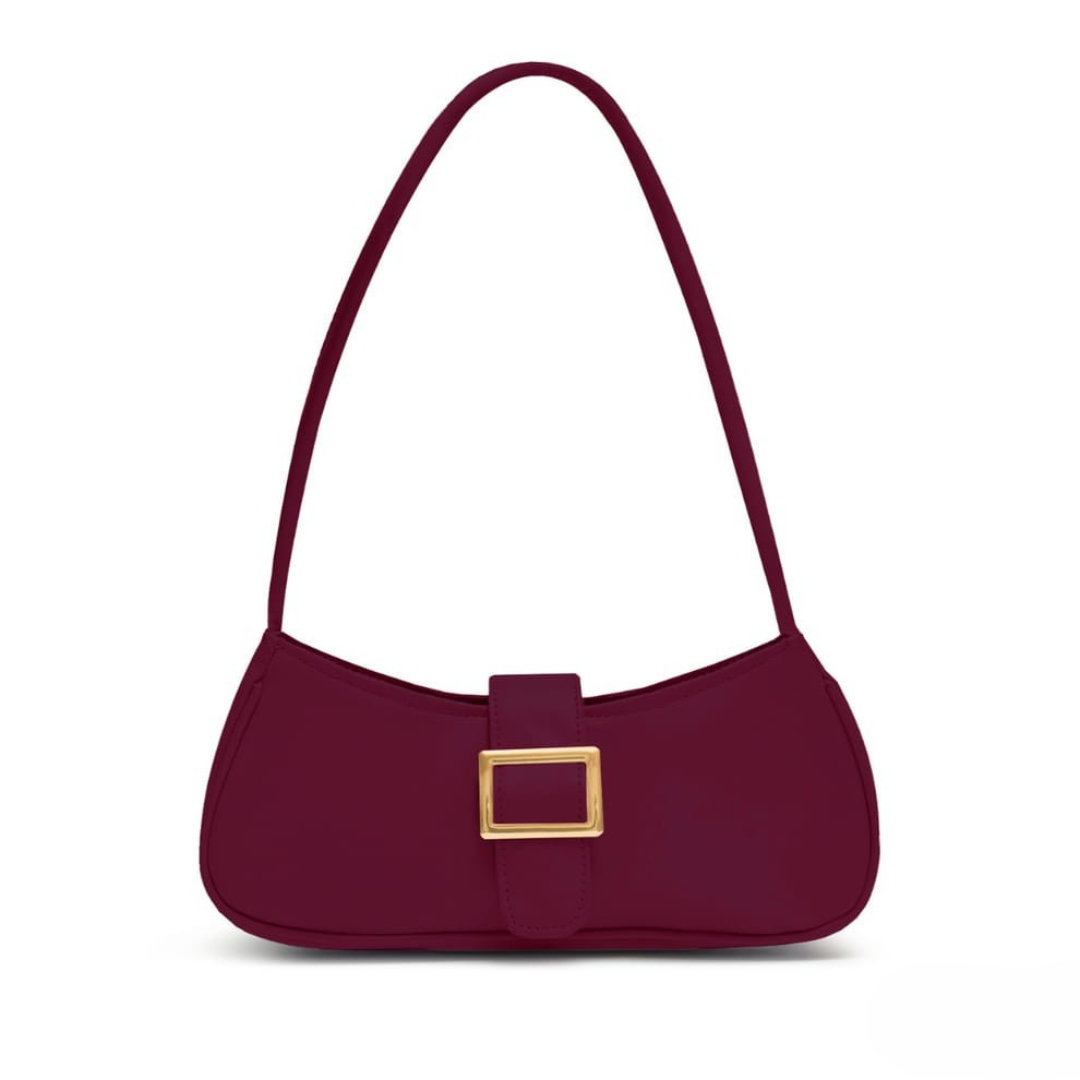 Nova Maroon Buckle Bag